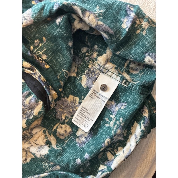 Abercrombie &Finch Men's Shirt Med Multi Summer Linen Blend Floral Boxy Relaxed - Picture 11 of 11